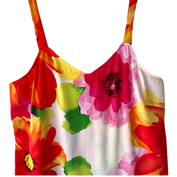 CHICO’S | NWOT MULTICOLOR FLORAL SILK CAMI TOP | SIZE: 0 - Picture 2 of 8